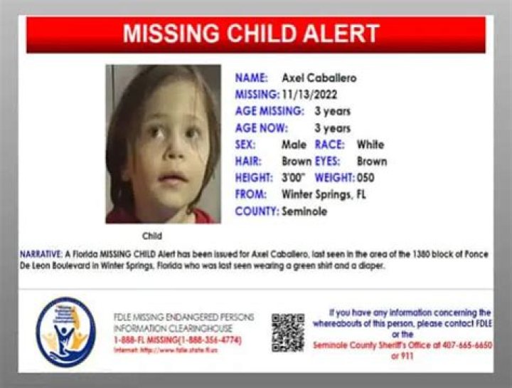Missing 3-year-old Axel Caballero from Winter Spring, Found dead